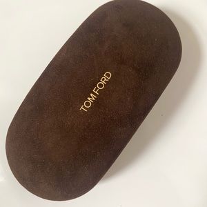 TOM FORD BROWN SUEDE CASE FOR SUNGLASSES